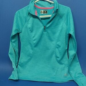 RBX Long Sleeve Half Zipper Athletic Jacket Fleece Interior Green Size Women Med